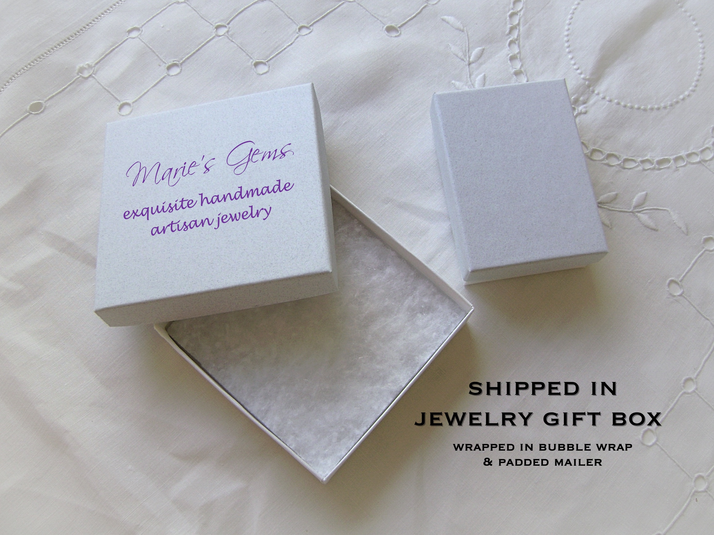 Shipped in a jewelry gift box.
